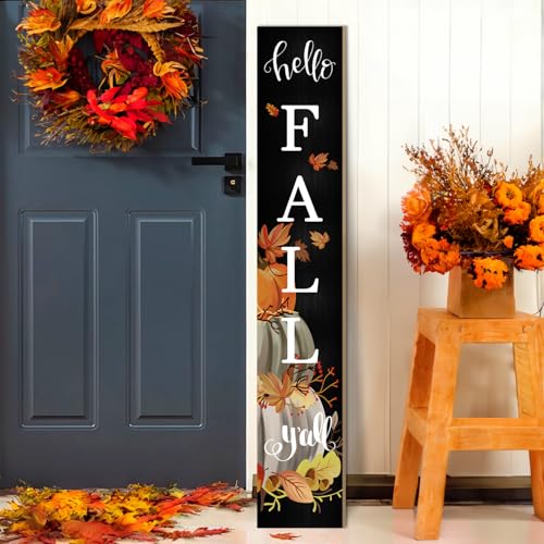 Hello Fall Y'all Wooden Porch Sign 47