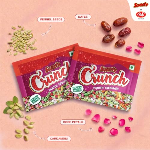 Image of Sweety Crunch Mouth Freshener | Crunchy and Sweet Mukhwas | Pack of 70 Sachets | After Meal Freshener (Pack Of 10 Packets)