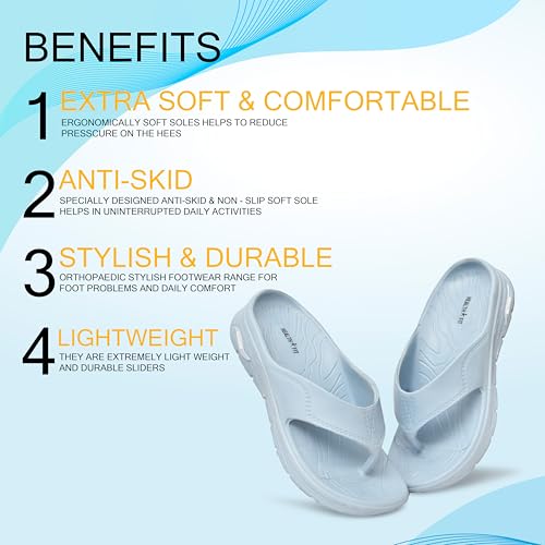Image of HEALTH FIT SUPER SOFT Women's Flip-Flops Women's & Girl's Slippers | Comfortable & Lightweight | Soft Foot Massager | OUT Door & IN Door Flip-Flops Slipper INDIGO