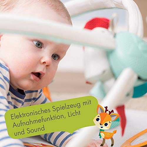 Tiny Love Gymini Deluxe, 2-in-1 Spieldecke Baby Musik, 0+ Monate, Vielseitige Spielmatte Baby, 18 Aktivitäten, Musikspielfigur für Unterwegs, Verstellbare Bögen, Kognitive Entwicklung, Into the Forest – Bild 4