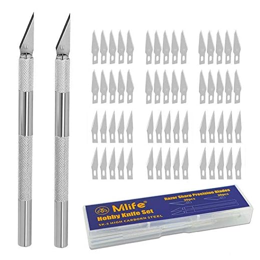 Mlife Juego de cutter con 60 cuchillas de recambio Cuchilla para trabajos artesanales Cúter con cuchillas intercambiables