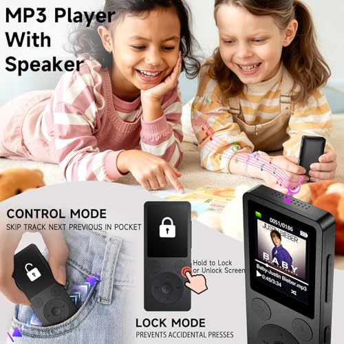 ODEJOI 160GB Android 音楽プレーヤー Bluetooth・WiFi対応 4.5インチ タッチスクリーン MP3/MP4 プレーヤー Spotify Kids/Amazon Music/YouTube/Pandora/Audible/Google Play 対応 スピーカー内蔵 親子設定 1TB拡張可能
