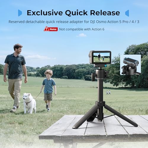 Image of SmallRig Action Camera Selfie Stick Tripod, 7.8-21.6in Extendable, 360 Ball Head, Cold Shoe Mount, Quick Release Adapter for DJI Action 5 Pro /4, 1 /4-20 inch Screw for Hero 13 /12 /11, Webcam - 5435