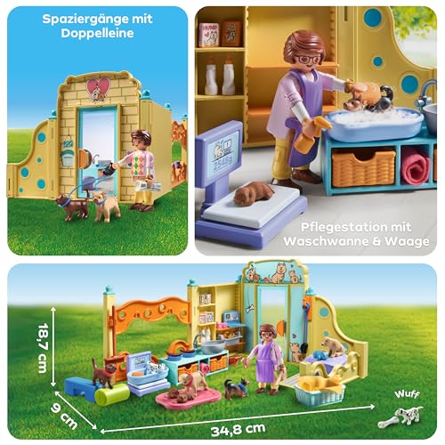 PLAYMOBIL | Welpenhaus | Welpenspielzeug Kind | Tierfiguren Set | Spielzeug für Kinder ab 4 Jahren | 71743