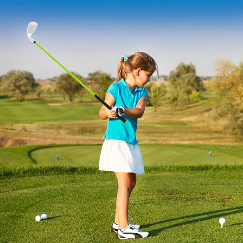 COSTWAY Junior Practice Golf Club, 8-10 Years Children Golf Putters Right Hand with Fiberglass Shaft & Headcover, Individual Golf Driver for Boys and Girls (Green, #7 Iron) - Image 8