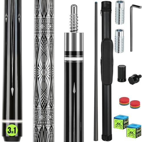 AKLOT Taco de Billar 147cm 538g con Tornillo de Ajuste Peso a 567g y 595g