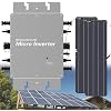 Solar Micro Inverter, 1600W Grid Tie MPPT Pure Sine Wave Dc to Ac 120/230V Automatic Identification Solar Grid Tie Micro Inverter, for Roof Outdoor,PackageB