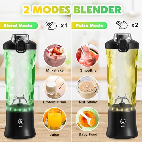 Portable blender in use blending smoothies