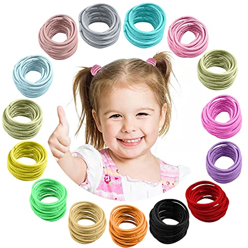 300 Piezas Gomas Pelo para Niña, VEGCOO Coleteros Pelo Niña Elástica Lazos de Pelo Mini Bandas de Pelo Multicolor Accesorios para el Cabello para Nina Bebé