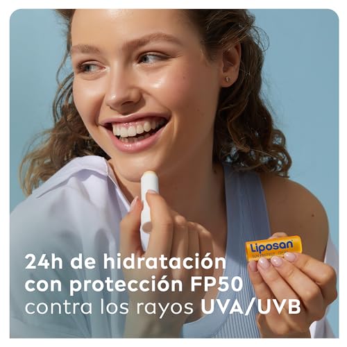 Liposan Sun Protect FPS 50 (1 x 4,8 g), cacao de labios con 24 horas de hidratación, bálsamo labial con protección solar, bálsamo hidratante para unos labios suaves - imagen 2