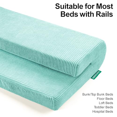 Image of AEOCOO Bed Bumpers for Toddlers, Size 3 Ft, Toddler Bed Rail Bumper Protector for Loft Beds & Bunk Beds, Bed Rail Height Extender Bed Guardrail, Anti-Bump | Fall Prevention, Blue