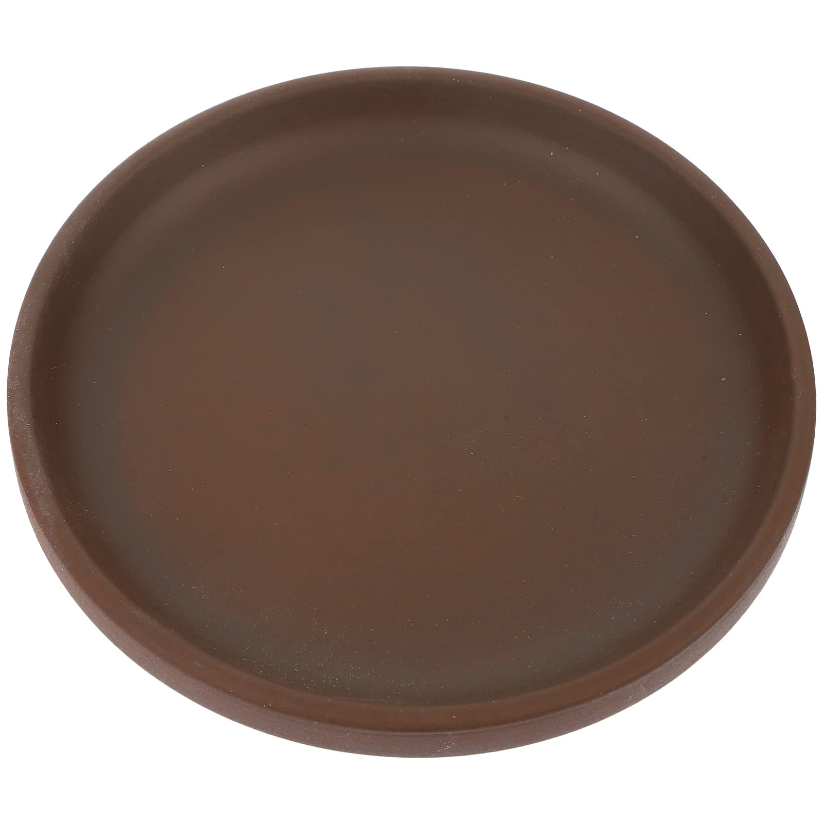 Plateau rond en céramique marron Yardwe 12cm pour pot de fleur