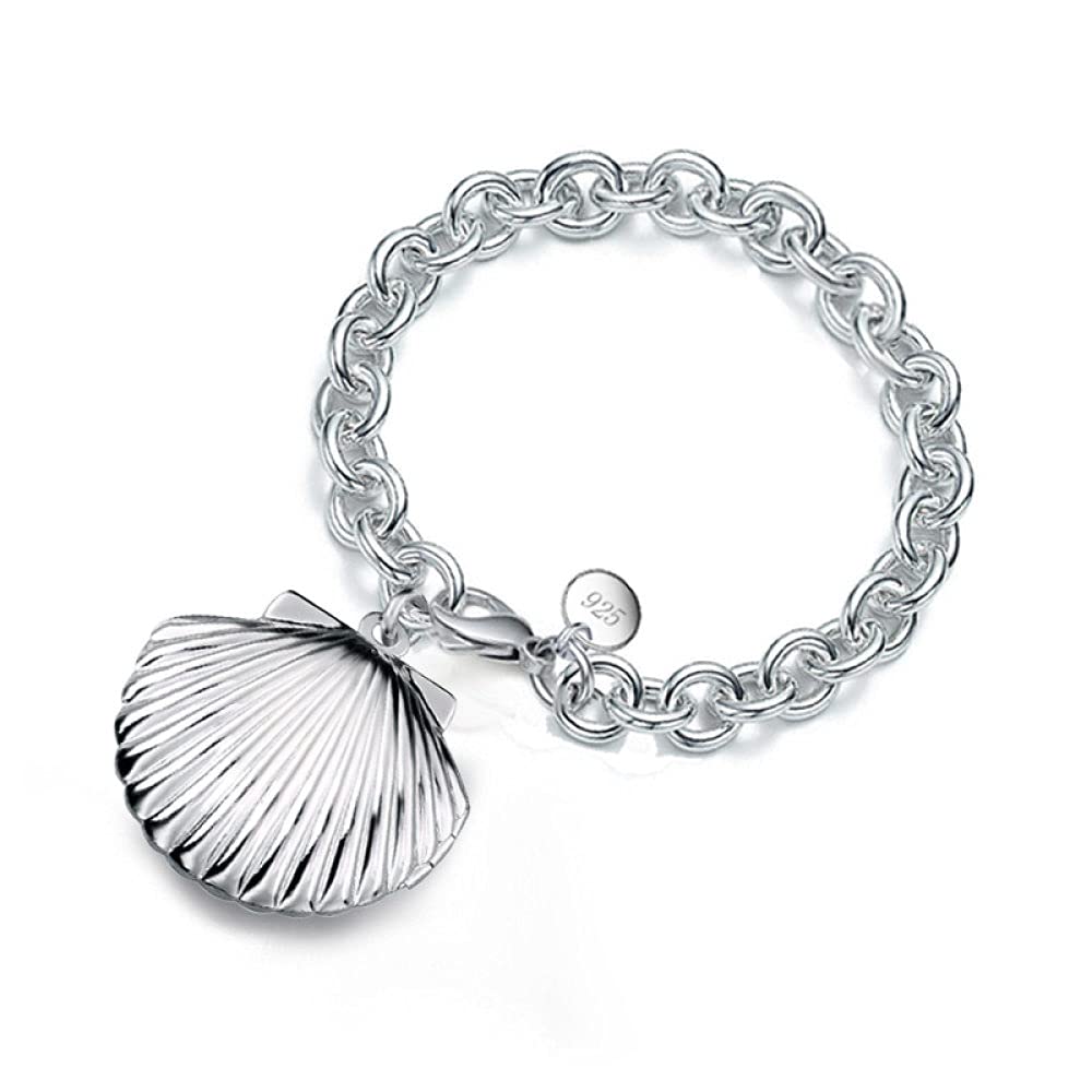 Pulsera de concha tallada a mano en plata para lucir en el día a día 6
