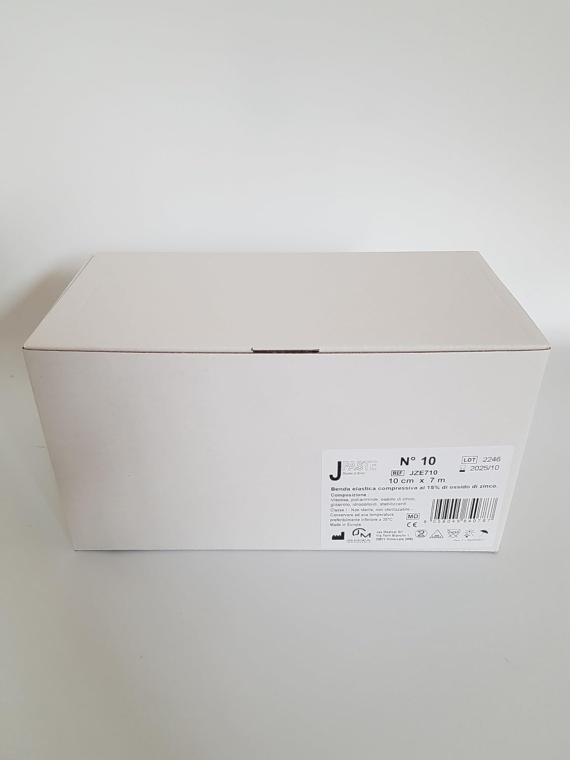 SPAS - Benda Elastica all'ossido di ziinco, pronta all'Uso, per Bendaggio Funzionali - cm 10 x 7 mt
