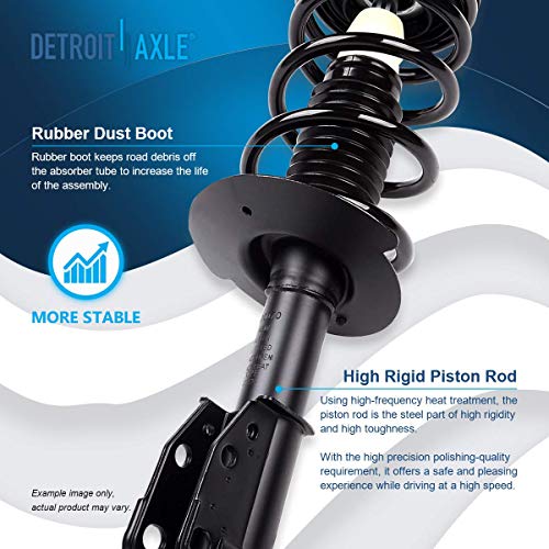 Image of Detroit Axle - 8pc Front End Suspension Kit for 99-05 Chevy Cavalier Pontiac Sunfire, 2 Lower Control Arms w /Ball Joints 2 Struts 2 Tie Rods 2 Sway Bars 1999 2000 2001 2002 2003 2004 2005 Replacement