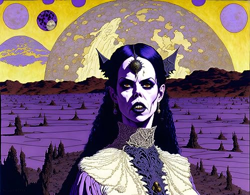 Sorcière maléfique affiche en toile décoration murale salon ou bureau 58x90 cm