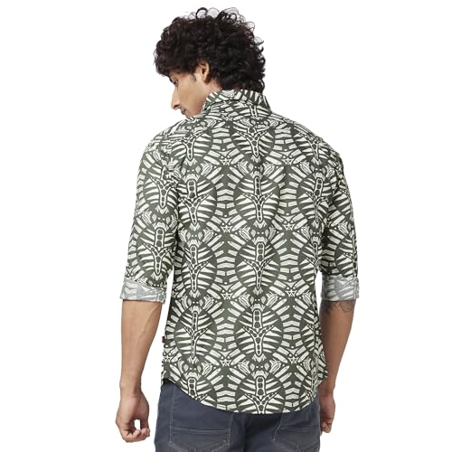 Image of Spykar Men's Regular Fit N /A Full Sleeve Printed Casual Shirts