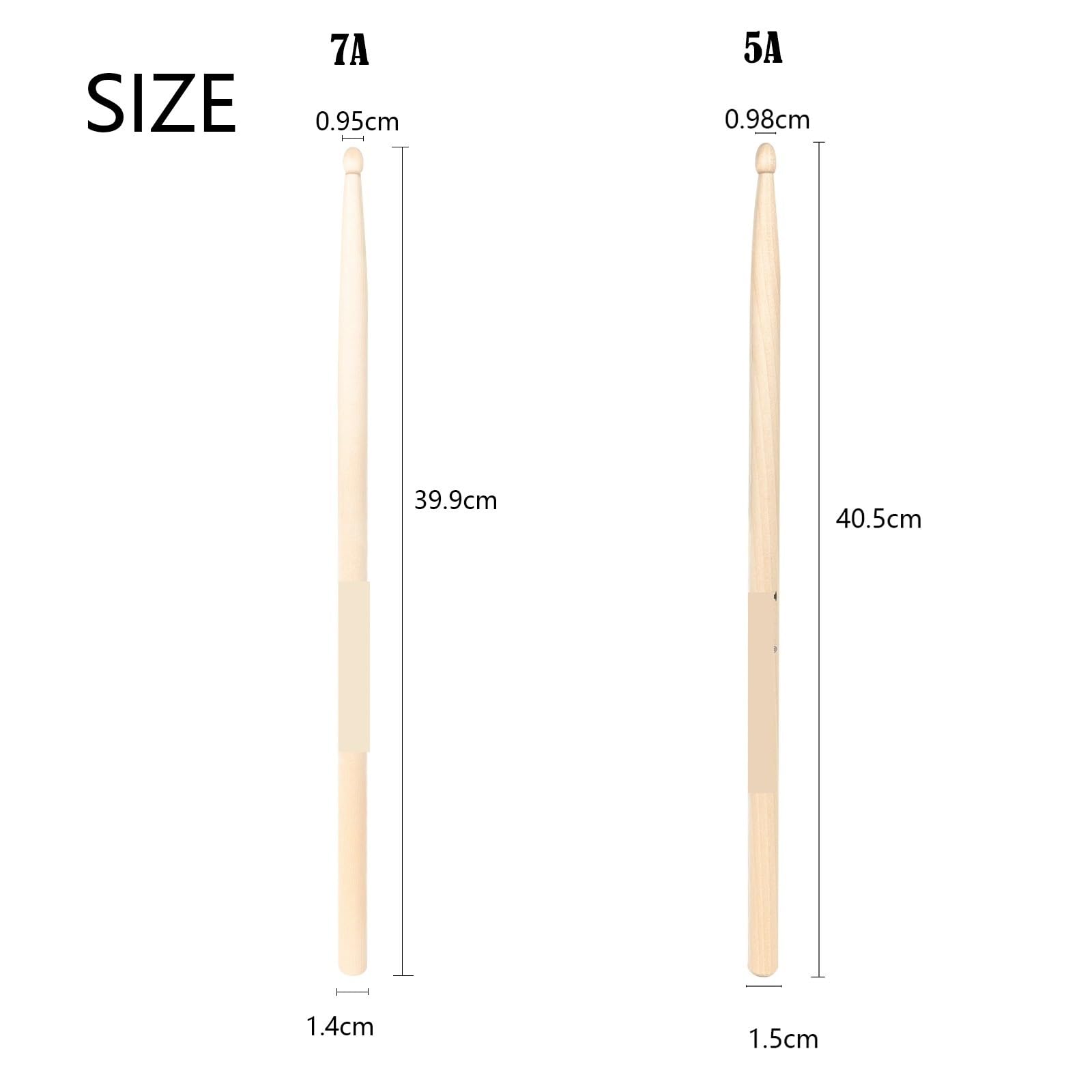 TrommelstöCke 12pair 7A/5A Drum Sticks Maple Jazz Drums Drums Drumsticks for Drum Stands Available Professional Percussion Instrument Accessories FüR Schlagzeug