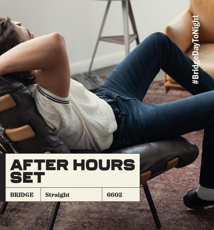 Bridge Men's Regular Rise Straight Leg Jeans, 36x34 6