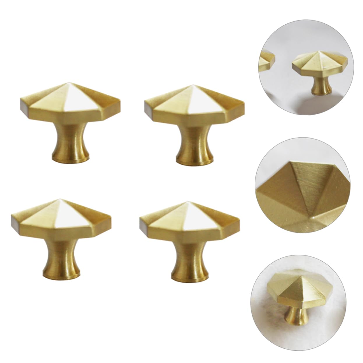 Mikikit 8pezzi Pomelli Ottagonali Ottone Per Armadi Maniglie Per Mobili Design Moderno e Resistente Facili Da Installare Adatti Cucine e Armadi