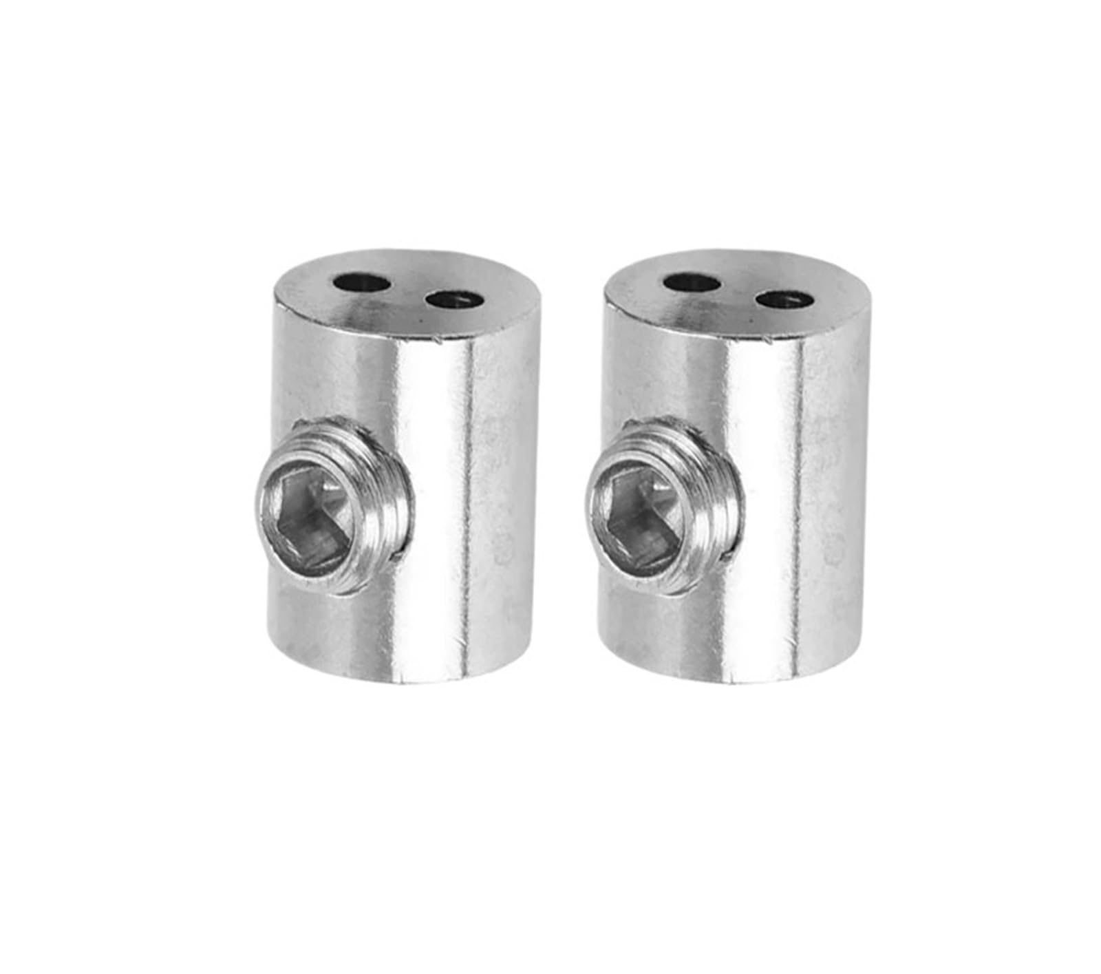 Dpnentv 2Pcs Double Hole Metal Wire Rope Clamp Adjustable Cable Retainer Clip(2Pcs)