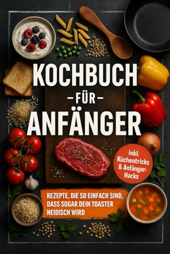 Kochbuch für Anfänger: Rezepte, die so einfach sind, dass sogar dein Toaster neidisch wird - inkl. Küchentricks & Anfänger-Hacks