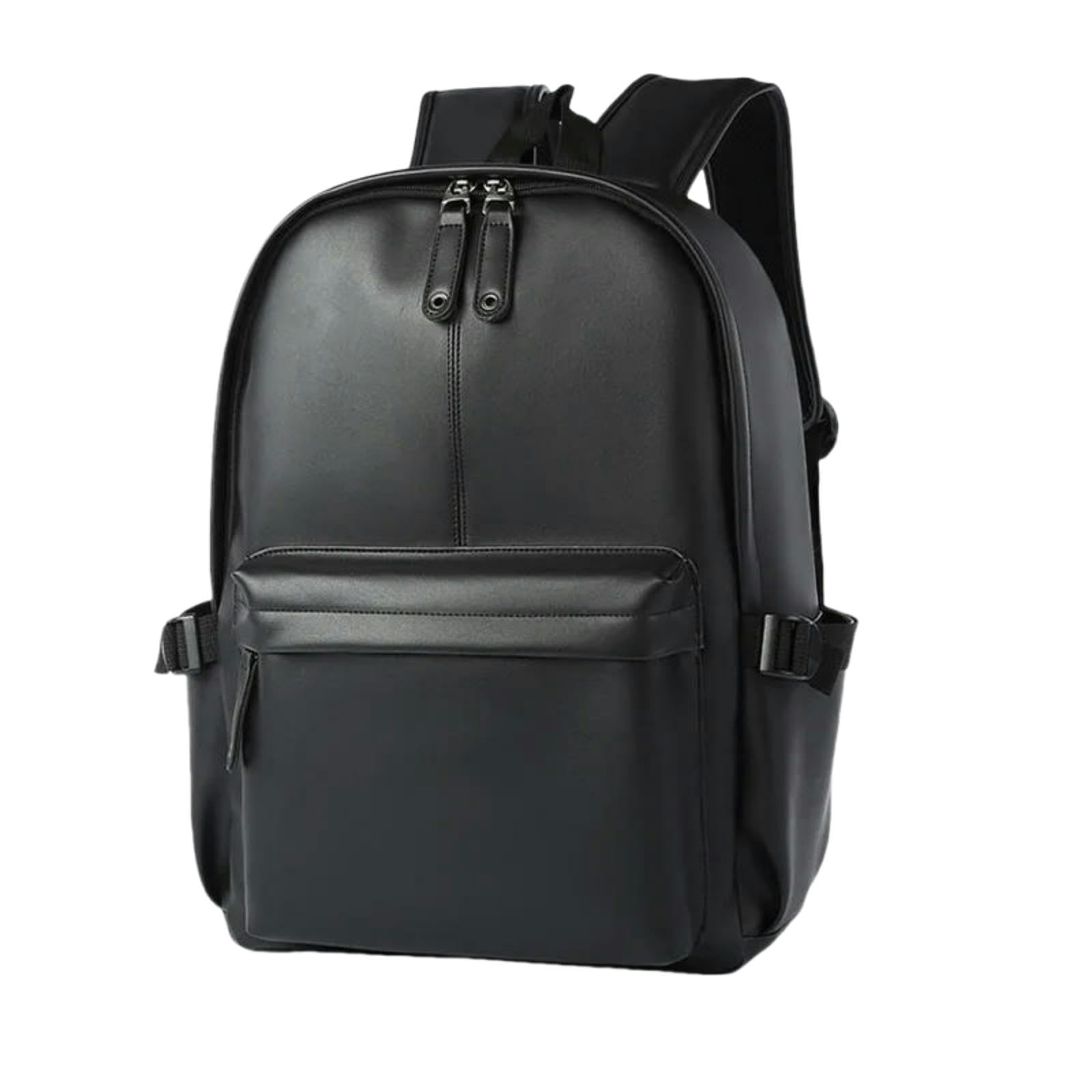 Gyios Men's Black Backpack Leather Laptop Anti Theft Fashion Knapsack For Work And School Large Capacity Travel Bag