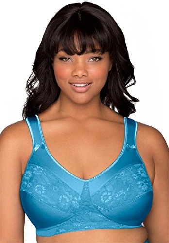 Comfort Choice Women's Plus Size Soft Cup Lace Back Hook Bra Easy Enhancer