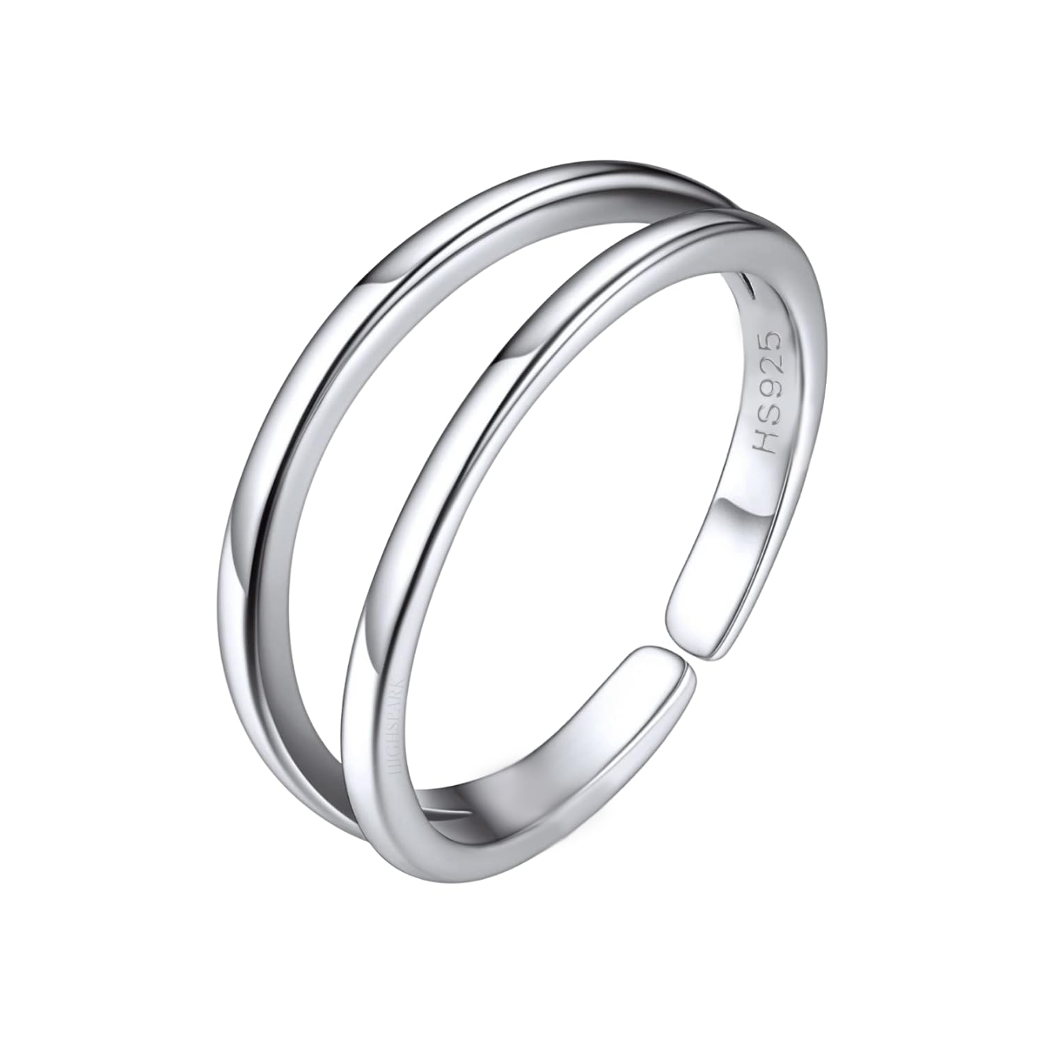 HighSpark Silver Toe Ring for Women | 92.5 Sterling Silver Hypoallergenic Adjustable Toe Rings | Minimal & Elegant Designs - Double Line (B0B616YDWM) Amazon Price History, Amazon Price Tracker