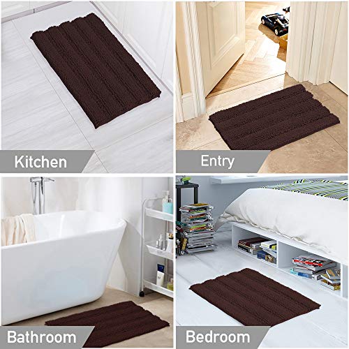 Image of Turquoize Chenille Bathroom Rugs Set Non-Slip Bath Mats for Bathroom Super