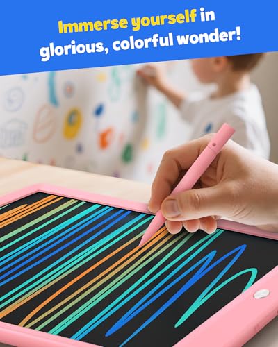 Image of TEKFUN LCD Writing Tablet Doodle Board, 8.5inch Colorful Drawing Pad for Kids,Toys Gifts for 3 4 5 6 7 8 Year Old Girls Boys Pink