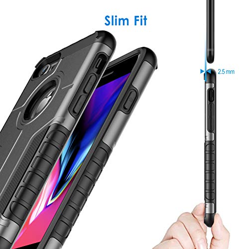 Jetech Shockproof Case For Iphone 8 And Iphone 7, Dual Layer Protective Phone Cover With Shock-Absorption, Silver #TOP5