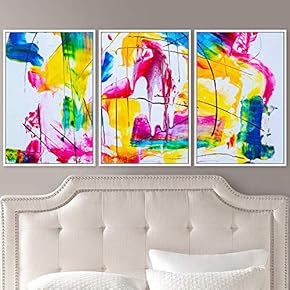 signwin 3 Piece Framed Canvas Wall Art Abstract...