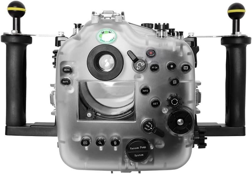SeaFrogs Waterproof Camera Housing for Canon EOS R3 Scuba Diving Underwater Case with Long Flat Port for Diving Underwater Photography Videography [40M/130FT]