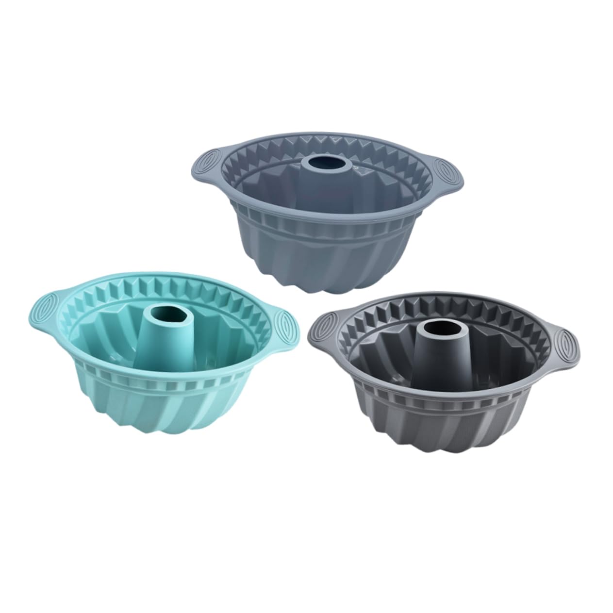 3piezas Moldes De Silicona para Pasteles Redondos Moldes De Chiffon y Mousse Asas para Hornear Casa Silicona De Alimenticio Nórdicos