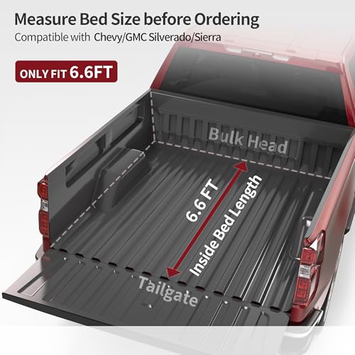 Image of OEDRO Soft Quad-Fold Tonneau Cover for 2007-2013 Chevy Silverado 1500 6.6ft
