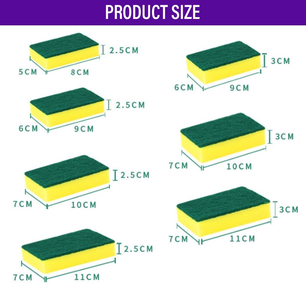 Esponja de cocina, 60 unidades, 11 x 7 x 3 cm, para cocina, estropajos, esponjas abrasivas, esponjas para tartas, esponjas de cocina, esponjas de limpieza, esponjas de limpieza