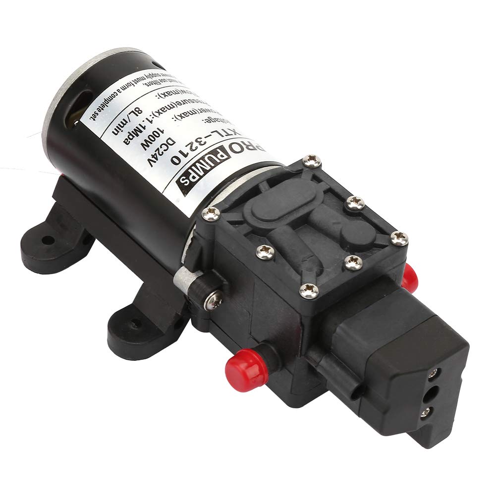 Bomba de Microdiafragma 24V 100W 8L/M Alta Presión Interruptor Autocebante para Equipos Industriales y Limpieza