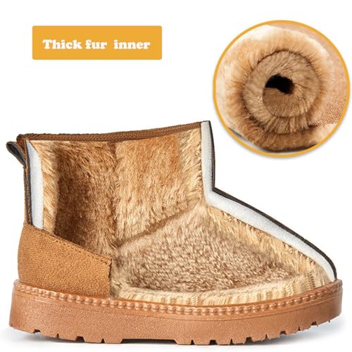 Boys' Girls' Toddlers' Slip-on Winter Boots Warm Fur-lined Outdoors Round-toe Ankle Booties3