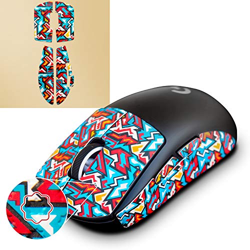 Hotline Games Colorful Mouse Anti Slip Grip Tape for Logitech G PRO X Superlight Wireless Gaming Mouse Skin,Non-Fading,Pre-Cut,Easy to Use,Sweat Resistant, Color F-01