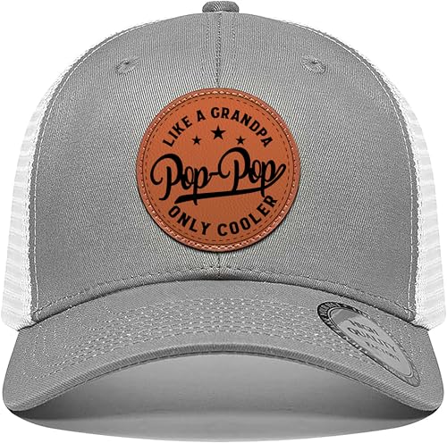 VIOZOFA Pop Pop Hat Gifts for Men Pop Pop Hat for Christmas Fathers Day Birthday Gift for Poppop from Grandkids Trucker Gray Cap