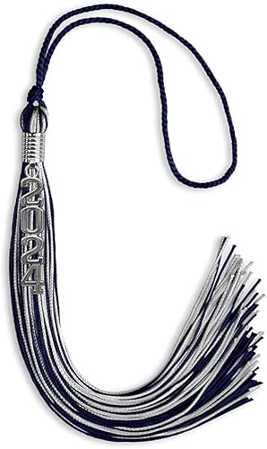 Endea Graduation Borla mixta de doble color con gota de fecha apilada plateada (azul marinoplata, 2024) Endea Graduation Borla mixta de doble color con gota de fecha apilada plateada (azul marinoplata, 2024)