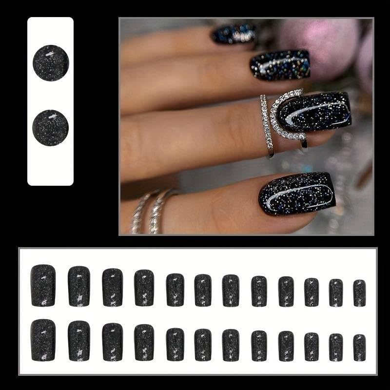 Image of Fashionharbour 24 Reusable Artificial Fake Nail Set| Lightweight & Long Lasting| Easy To Use| Quick Fix For Festivals & Special Occasions (W715)