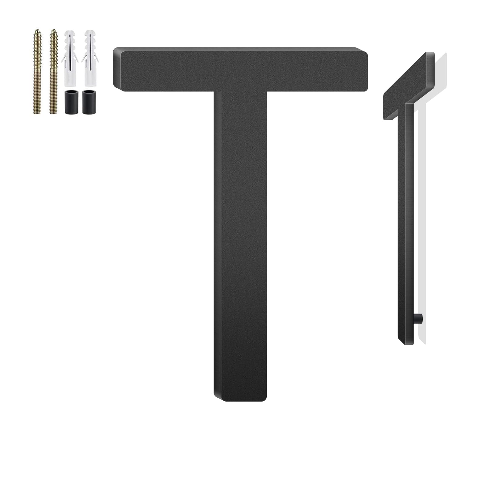 24 Inch Floating House Numbers and Metal Letters for Outdoor Signs, House Numbers for Outside, Aluminum Address Letters and Numbers for Door, Mailbox, Garden, Perfect for Home or Office (Letter T) — image 1