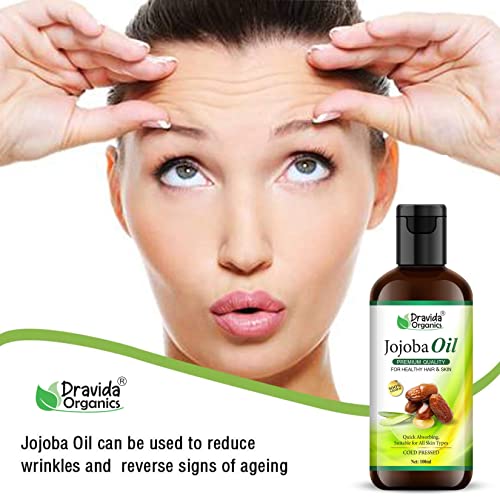 Image of 100% Pure Jojoba Oil for Hair & Skin Care | Cold Pressed Natural Moisturizing Oil for Dry Skin, Hair Growth & Face Care | Non-Sticky Multipurpose Carrier Oil for Men & Women