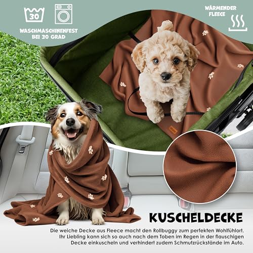 LOVPET® Hundewagen 2in1 Hundebuggy Hundebox Tragetasche Faltbar klappbar bis 20kg, mit 360°Drehrädern Inkl. Netzfenstern Getränkehalter, Regenschutzabdeckung & Kuscheldecke, Jogger Buggy für Haustiere