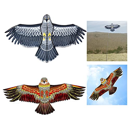 Image of Lifelike Animal Kite Farm Scarecrow Eagle Shaped Decor for Outdoor Lawn Dark Blue White