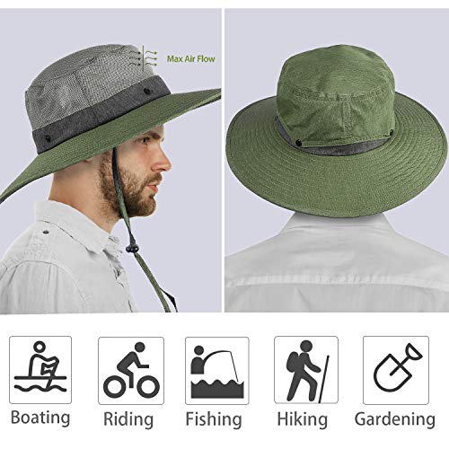 Image of Solaris Sun Hat with Neck Flap, UPF 50 Sun Protection Lightweight Sun Cap for Men Women, Wide Brim Hat for Fishing Hiking