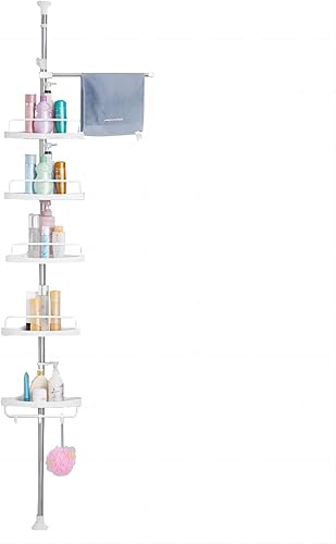 DAHOOMII Estante de ducha a prueba de óxido para baño organizador de almacenamiento de bañera para accesorios de champú estantes ajustables con