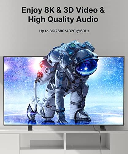 JSAUX 8K HDMI Cable 2 Pack 2m, 48Gbps High Speed HDMI 2.1 Braided Lead, 4K 120Hz 144Hz, 8K 60Hz, 1440P, 1080p, HDR 10,HDCP 2.2 & 2.3,DTS:X,3D,eARC, Dolby Compatible for PS5 PS4 Monitor TV PC -Red